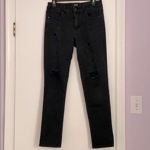 Distressed black jeans